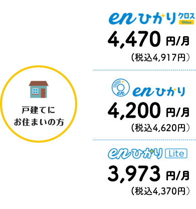 enひかり料金プラン 戸建の場合